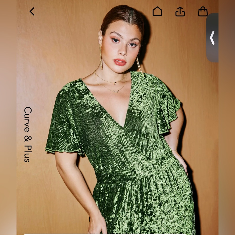 Velvet V-Neck Ruched Wide Leg Jumpsuit